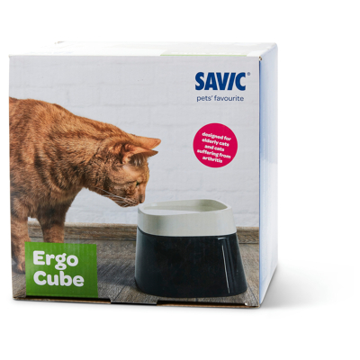 Afbeelding van Savic Ergo Cube Water Kattendrinkbak 21x22x17.5 cm Zwart Assorti