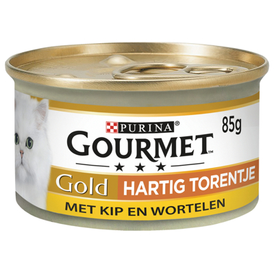 Afbeelding van Gourmet Gold Hartig Torentje 85 g Kattenvoer Kip&amp;Wortel