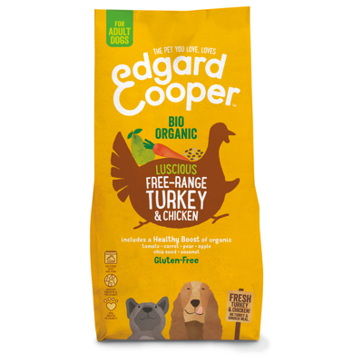 Afbeelding van Edgard&amp;Cooper Bio Organic Turkey Adult Kalkoen&amp;Kip&amp;Wortel Hondenvoer 7 kg Biologisch