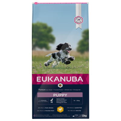 Afbeelding van Eukanuba Growing Puppy Medium Breed Kip Hondenvoer 12 kg