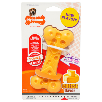 Afbeelding van Nylabone Durachew Cheese Bone Geel Hondenspeelgoed Medium Tot 15kg