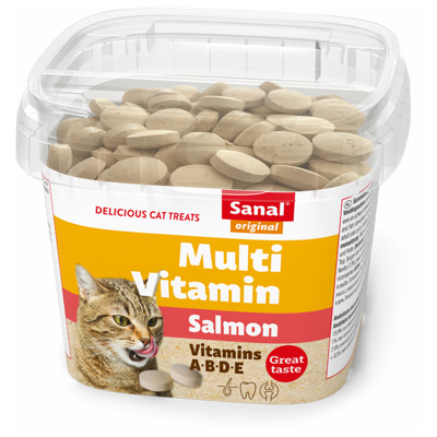 Afbeelding van Sanal Cat Multi Vitamin Salmon Snacks Cup 100 GR