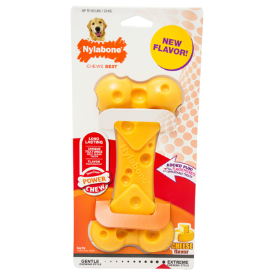 Afbeelding van Nylabone Durachew Cheese Bone Geel Hondenspeelgoed Large Tot 25kg
