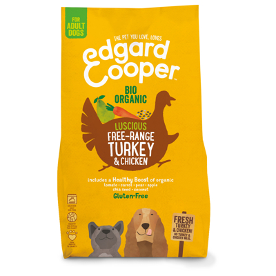 Afbeelding van Edgard&amp;Cooper Bio Organic Turkey Adult Kalkoen&amp;Kip&amp;Wortel Hondenvoer 2.5 kg Biologisch