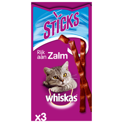 Afbeelding van Whiskas Sticks 18 g Kattensnack Zalm
