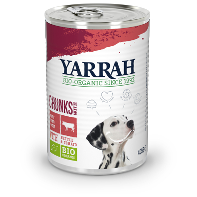 Afbeelding van Yarrah Hond brok rund in saus 405 g