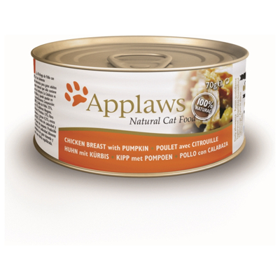 Afbeelding van Applaws natvoeding Kippenborst en pompoen 70 gr. per 24 stuks