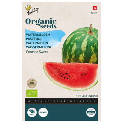 Afbeelding van Watermeloen Crimson Sweet Buzzy Organic (BIO)