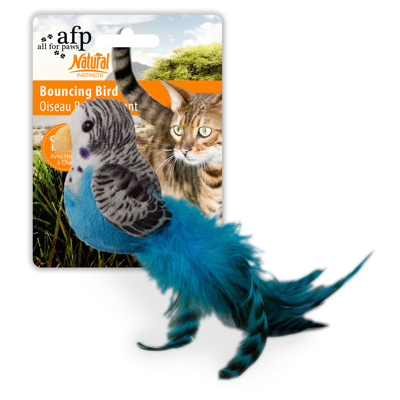 Afbeelding van All For Paws Bouncing Bird Kattenspeelgoed 10x20x7 cm Assorti
