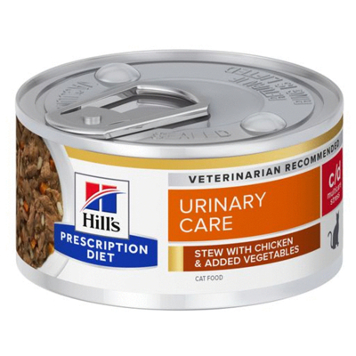 Afbeelding van Hill&#039;s Prescription Diet C/D Urinary Stress Care Stoofpotje Blik Kattenvoer Kip Groente 82 g