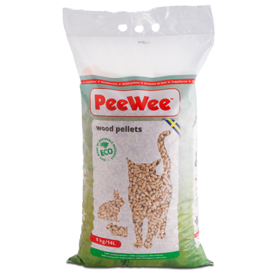 Afbeelding van Peewee Houtkorrels Kattenbakvulling 9 kg