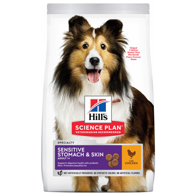 Afbeelding van Hill&#039;s Canine Adult Sensitive Stomach En Skin Medium Hondenvoer Kip 2.5 kg