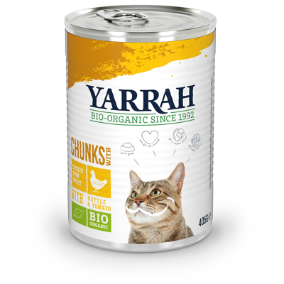 Afbeelding van Yarrah Bio Kat Blik Chunks 405 g Kattenvoer Kip