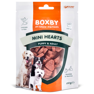 Afbeelding van Boxby Mini Hearts Hondensnacks Kip 100 g