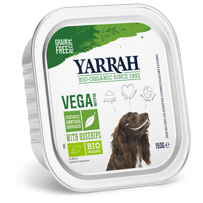 Afbeelding van Yarrah Bio Hondenvoer Alucup Brokjes Vega Met Rozenbottels 150 g