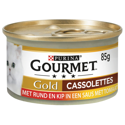 Afbeelding van Gourmet Gold Cassolettes 85 g Kattenvoer Rund&amp;Tomaat