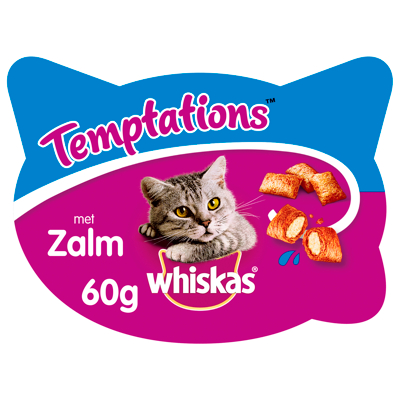Afbeelding van Whiskas Temptations 60 g Kattensnack Zalm