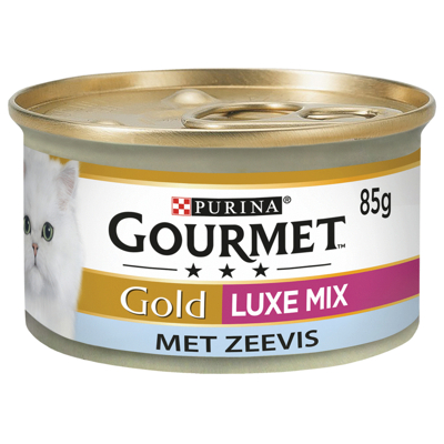 Afbeelding van Gourmet Gold Luxe Mix 85 g Kattenvoer Vis&amp;Mix&amp;Vis