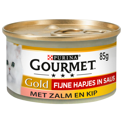Afbeelding van Gourmet Gold Fijne Hap 85 g Kattenvoer Zalm&amp;Kip
