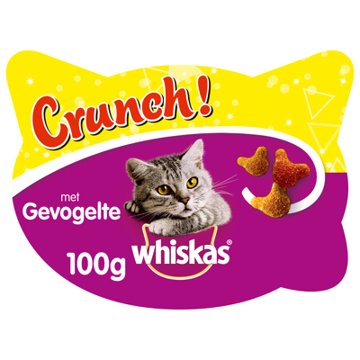Afbeelding van Whiskas Crunch Kattensnack Kip Kalkoen Eend 100 g