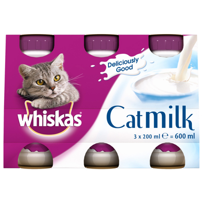 Afbeelding van Whiskas Catmilk 3 Pack Kattensnack Melk 3x200 ml