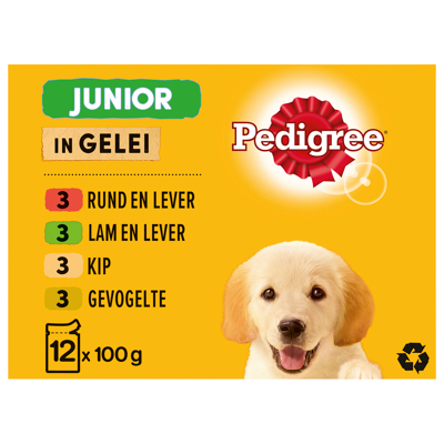 Afbeelding van Pedigree Multipack Maaltijdzakjes Junior In Gelei 100 GR