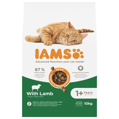 Afbeelding van Iams Cat Adult Kattenvoer Lam 10 kg