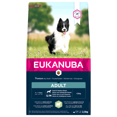 Afbeelding van Eukanuba Adult Small/Medium Breed Lam&amp;Rijst Hondenvoer 2.5 kg