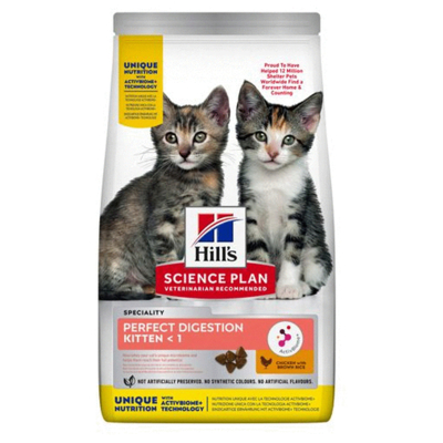 Afbeelding van Hill&#039;s Science Plan Kattenvoer Perfect Digestion Kitten Kip en Bruine Rijst 1,5 kg