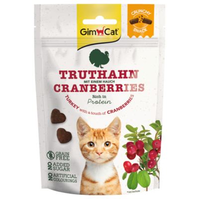 Afbeelding van Gimcat Crunchy Snack 50 g Kattensnack Kalkoen&amp;Cranberry