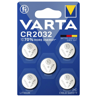 Afbeelding van Varta Knoopcel batterij lithium cr2032 blister van 5 battterijen 06032101415