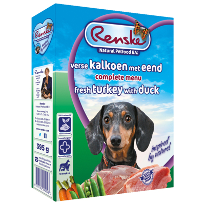Afbeelding van Renske Adult 395 g Hondenvoer Kalkoen&amp;Eend