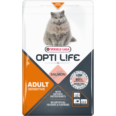 Afbeelding van Opti Life Cat Sensitive Zalm Kattenvoer 2.5 kg