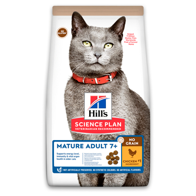 Afbeelding van Hill&#039;s Feline Mature Adult No Grain Kattenvoer Kip 1.5 kg