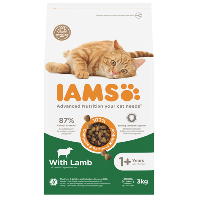 Afbeelding van Iams Cat Adult Kattenvoer Lam 3 kg