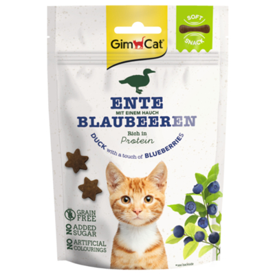 Afbeelding van Gimcat Soft Snack 60 g Kattensnack Eend&amp;Bosbessen