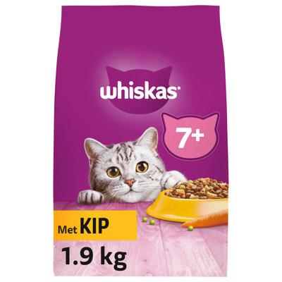 Afbeelding van Whiskas Brokjes Senior Kip Kattenvoer 1.9 kg