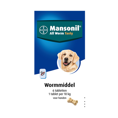 Afbeelding van Mansonil All Worm Dog 6 tabletten