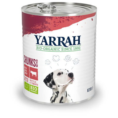 Afbeelding van Yarrah Hond Brok Rund In Saus Bio, 820 gram