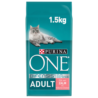 Afbeelding van Purina One Adult Zalm&amp;Granen Kattenvoer 1.5 kg