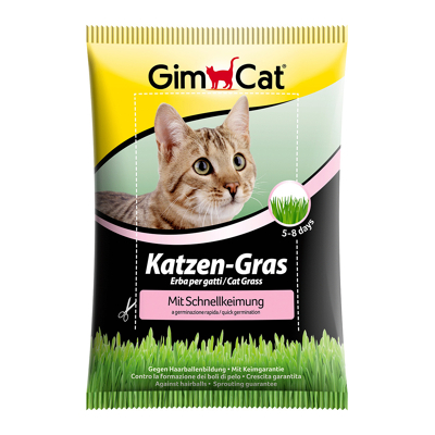 Afbeelding van Gimcat Kattengras Met Snelkiemzak Kattensnack 100 g