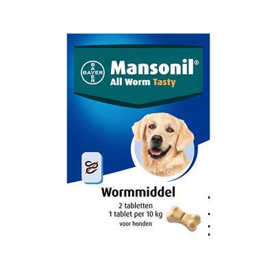 Afbeelding van Mansonil All Worm Dog 2 tabletten