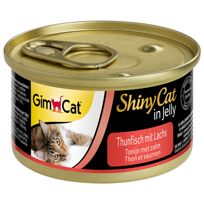 Afbeelding van Gimcat Shinycat In Jelly 70 g Kattenvoer Tonijn&amp;Zalm