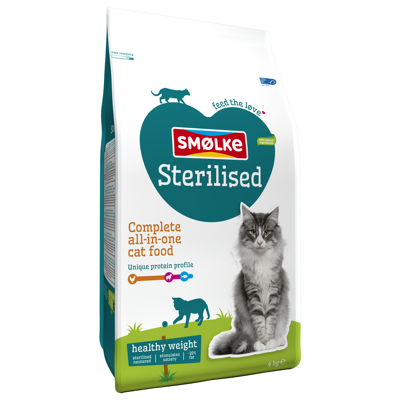 Afbeelding van Smolke Cat Sterilised Kip&amp;Lam&amp;Vis Kattenvoer 4 kg Gesteriliseerd / Overgewicht