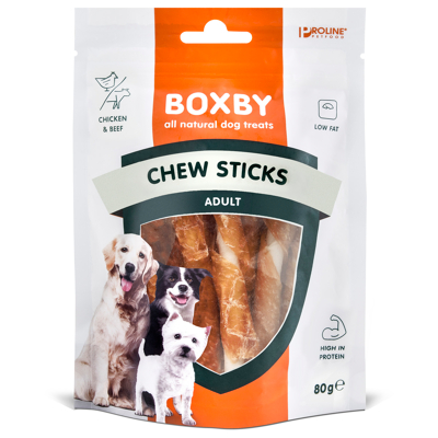 Afbeelding van Boxby Chew Sticks Hondensnacks Kip 80 g