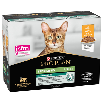 Afbeelding van Pro Plan Cat Nutri Savour Sterilised Multipack Kattenvoer Kip 10x85 g