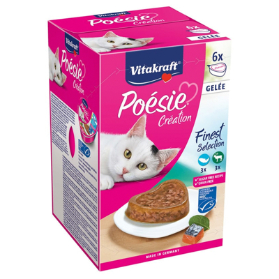 Afbeelding van Vitakraft Poésie Multipack Gelei Pouch Kattenvoer Zalm Wild 6x85 g