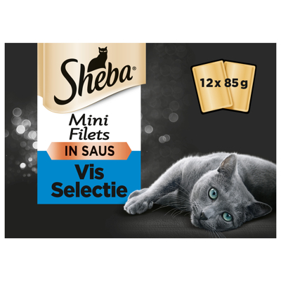 Afbeelding van Sheba Multipack Mini Filets Saus Kattenvoer Vis 12x85 g