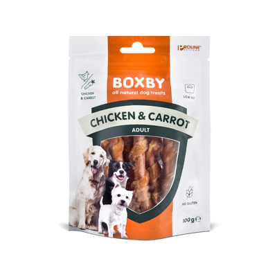 Afbeelding van Boxby Chicken/Carrots Sticks 100 g Hondensnacks Kip&amp;Wortel&amp;Groente