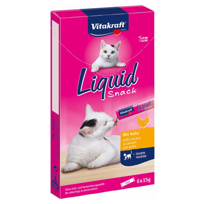 Afbeelding van Vitakraft Cat Liquid Snack Kip &amp; Taurine 6 ST